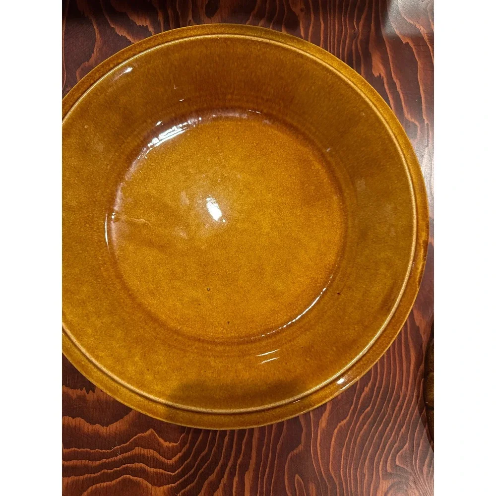 Over and Back Portugal Ceramic Apple Pie Baker Deep Dish Covered Pie Plate Brown